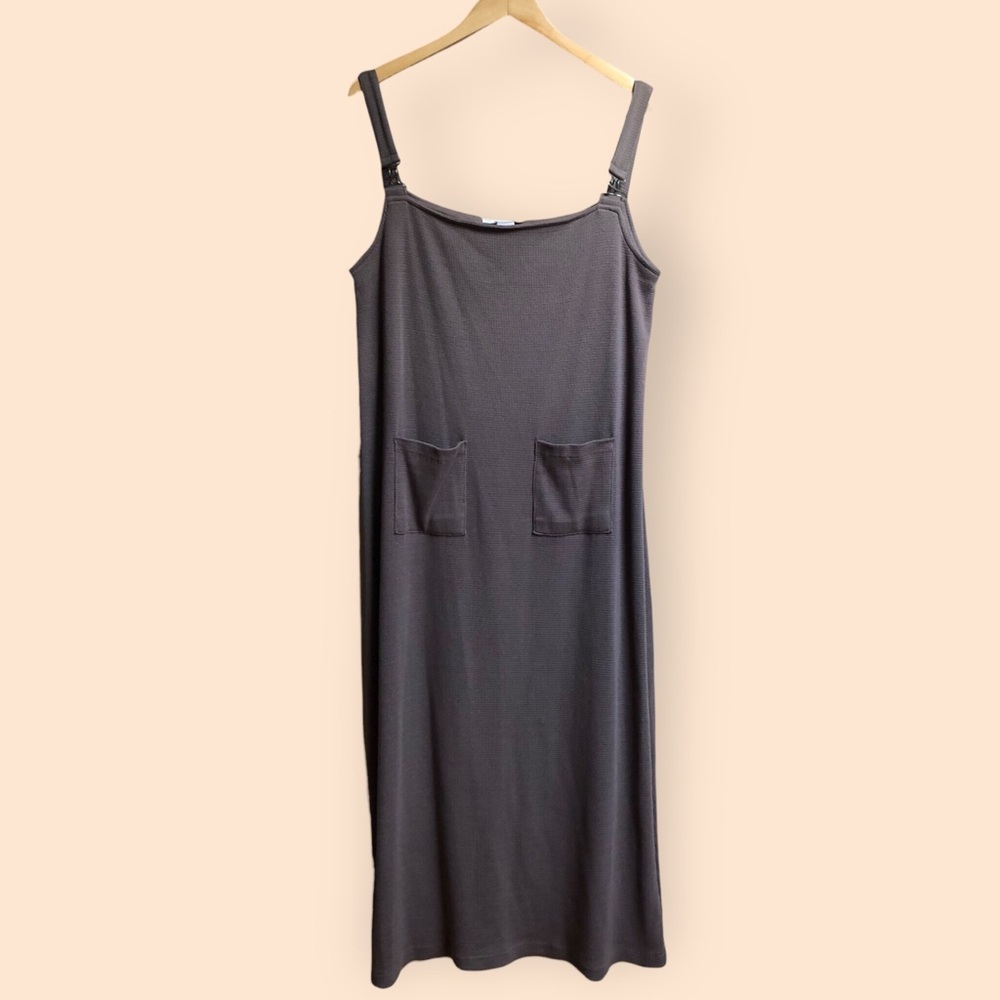 Vintage 90s Claudia D. Thermal Knit Overalls Dress Buckles Maxi Grunge Retro M